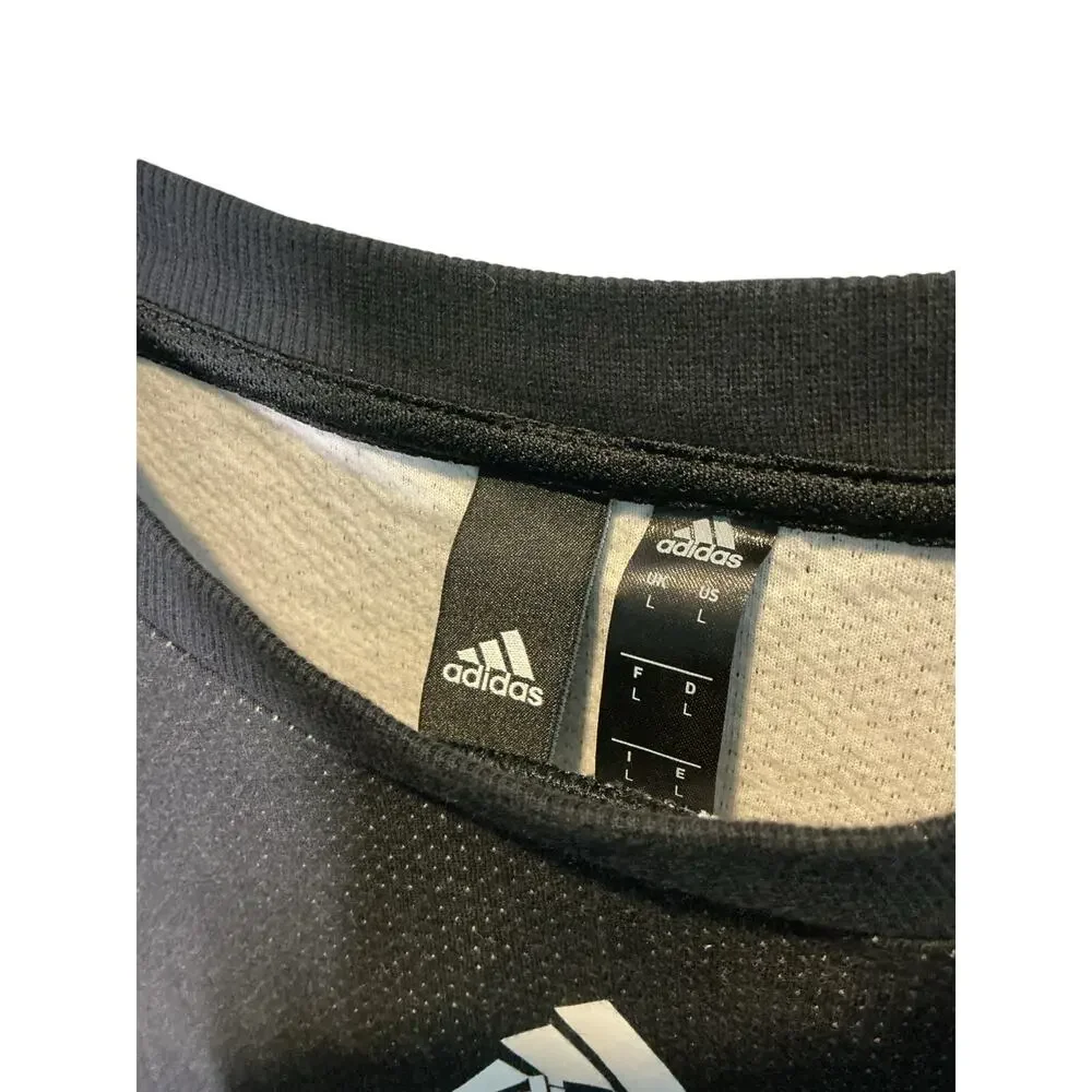 Adidas Post Game Black Grey Short Sleeve Crewneck Shirt Size L